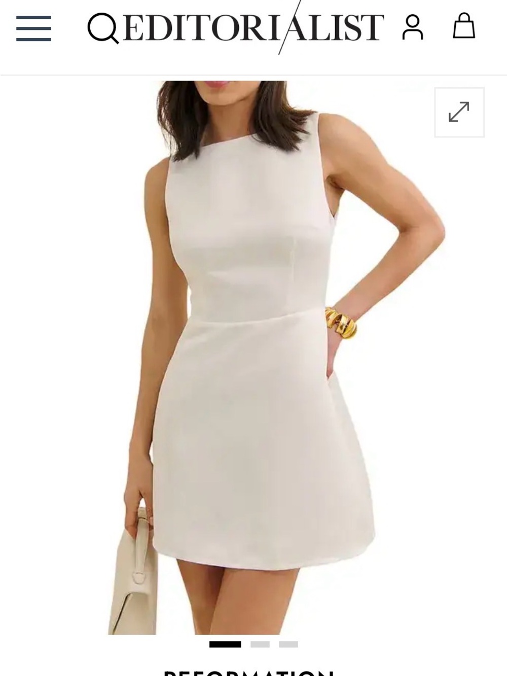 Reformation Zenni Sleeveless Mini Dress in White